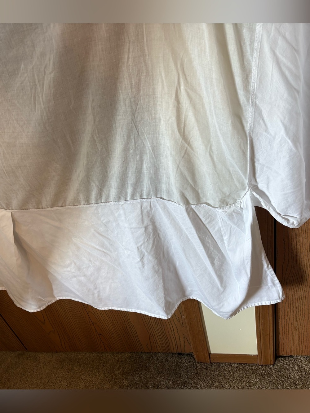 Queen 18 inch Drop White Pleated Bedskirt- 100% Cotton - Picture 6 of 6